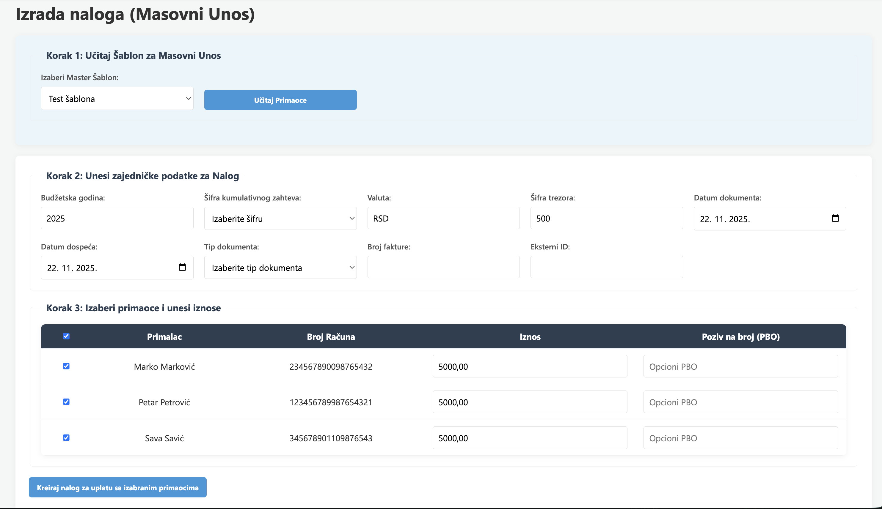 Aplikacija Dashboard